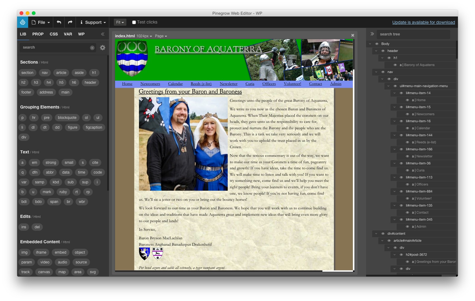 Edit responsively in Pinegrow