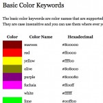 CSS Color Codes