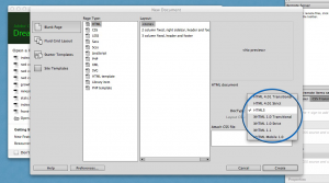 Dreamweaver Using HTML5 Doctype