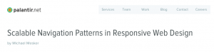 Palantir - Scalable Navigation Patterns in Responsive Web Design