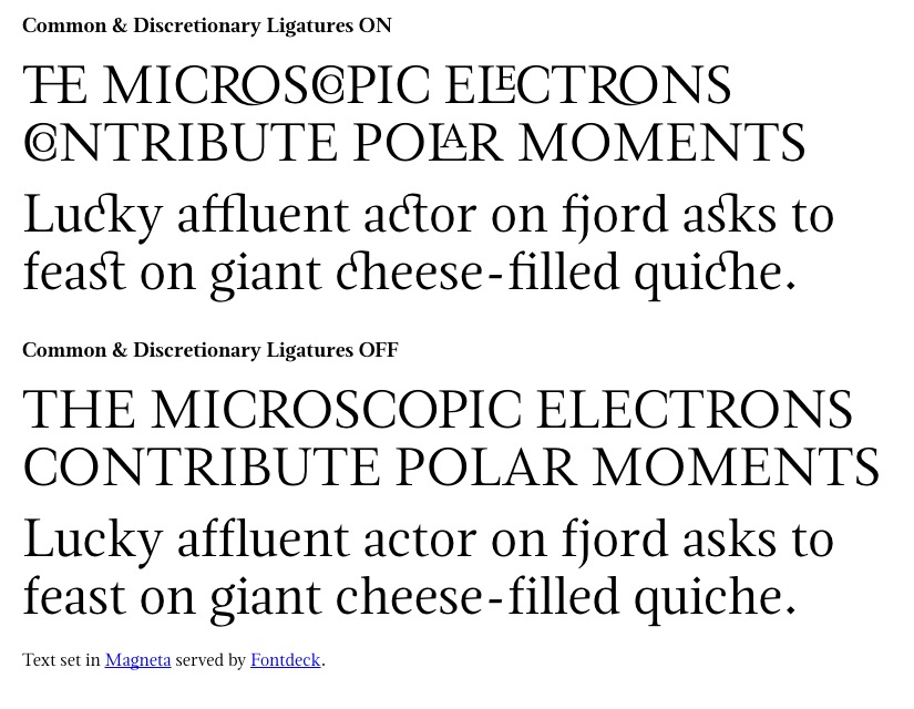 custom ligatures in opentype fonts